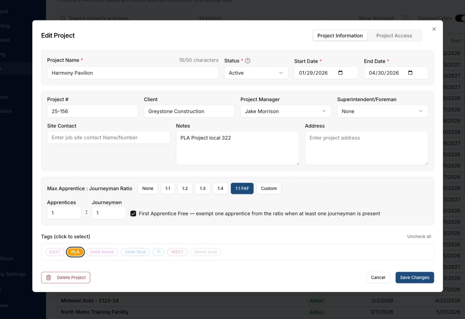 Apprentice ratio screenshot