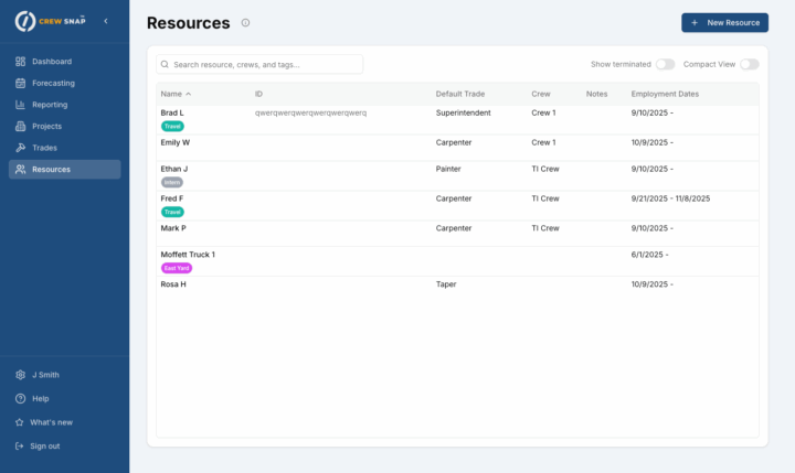 3. Add employees, equipment, crews, and other resources