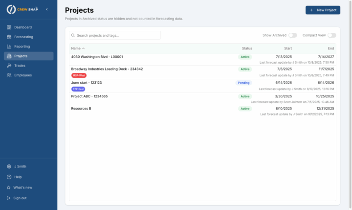 4. Add projects